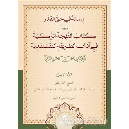 Risale Fi Hakkil Kader Veyeliha Kitabü’n Nühceti’z Zekiyye Fi Adabi’t Tarikati’n Nakşibendiyye