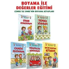 Cemre ile Emrenin Boyama Kitapları (5 Cilt) - Salih Zeki Meriç - Pırıltı Kitapları - Erkam