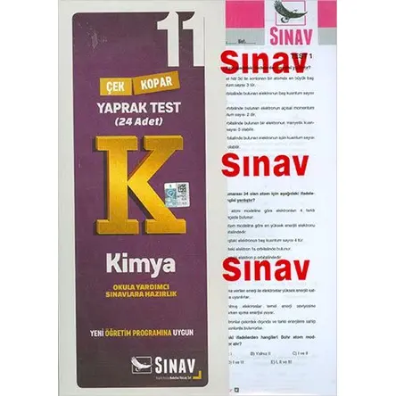 Sınav 11.Sınıf Kimya Yaprak Test