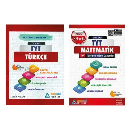 Sıra Dışı TYT Türkçe ve Matematik 2li Set Renkli Soru Bankası