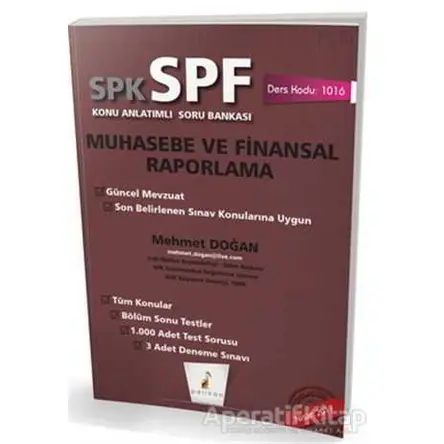 SPK - SPF Muhasebe ve Finansal Raporlama Konu Anlatımlı Soru Bankası