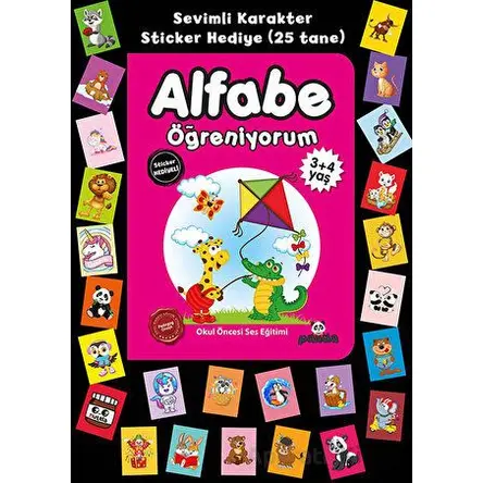 Stickerlı 3+4 Yaş Alfabe Öğreniyorum - Pedagog Afife Çoruk - Beyaz Panda Yayınları