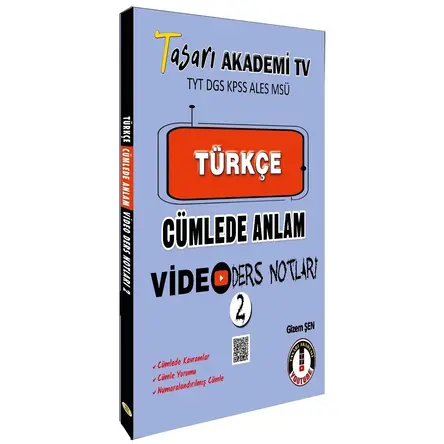 DGS Türkçe Cümlede Anlam Video Ders Notları - 2 - Gizem Şen - Tasarı Yayıncılık