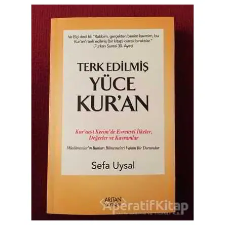 Terk Edilmiş Yüce Kuran - Sefa Uysal - Arıtan Yayınevi