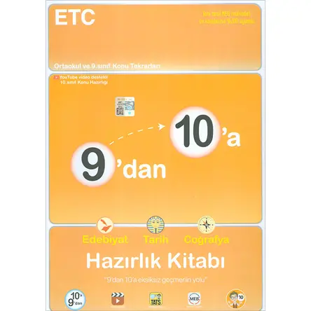 Tonguç 9dan 10a Edebiyat Tarih Coğrafya Hazırlık Kitabı