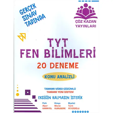 TYT Fen Bilimleri 20 Deneme Çöz Kazan Yayınları