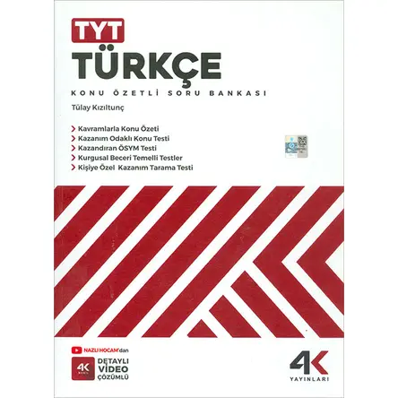 TYT Türkçe Konu Özetli Soru Bankası 4K Yayınları