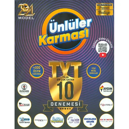 Ünlüler Karması 2021 TYT Ünlüler Karması 10 Deneme (Poster Hediyeli)