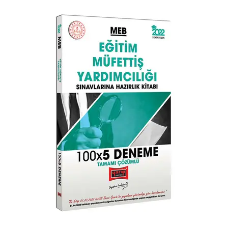 Yargı 2022 MEB Eğitim Müfettiş Yardımcılığı Sınavlarına Hazırlık Kitabı Tamamı Çözümlü 100x5 Deneme