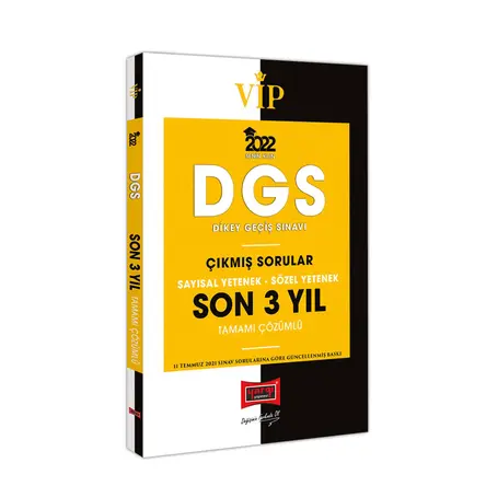 Yargı 2022 VİP DGS Sayısal Yetenek Sözel Yetenek Tamamı Çözümlü Son 3 Yıl Çıkmış Sorular