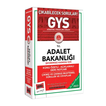 Yargı 2023 Adalet Bakanlığı GYS Şef (Merkez) Kadrosu İçin Konu Özetli Açıklamalı