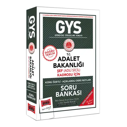 Yargı GYS Adalet Bakanlığı Şef (Adli Sicil) Kadrosu İçin Konu Özetli Soru Bankası