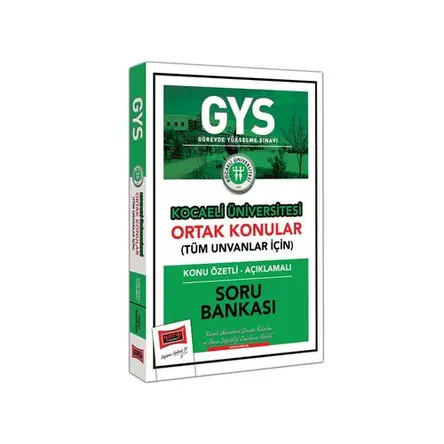 Yargı GYS Kocaeli Üniversitesi Ortak Konular Konu Özetli - Açıklamalı Soru Bankası