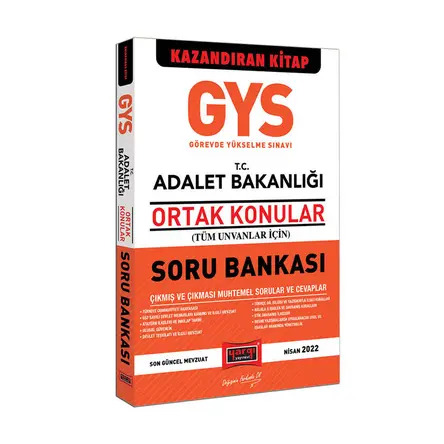 Yargı GYS T.C. Adalet Bakanlığı Tüm Ünvanlar İçin Ortak Konular Soru Bankası