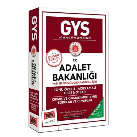 Yargı GYS T.C. Adalet Bakanlığı Yazı İşleri Müdürü Kadrosu İçin Konu Özetli Açıklamalı Ders Notları