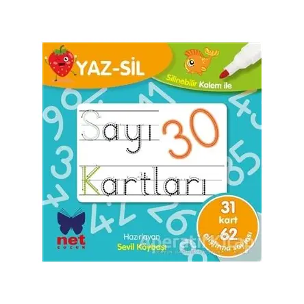 Yaz-Sil Sayı Kartları - Sevil Köybaşı - Net Çocuk Yayınları