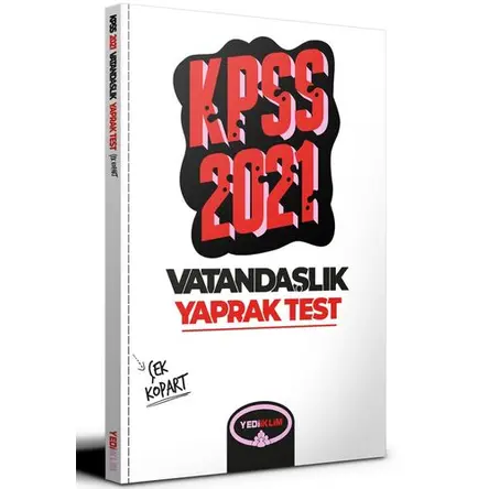 Yediiklim 2021 KPSS Vatandaşlık Çek Kopart Yaprak Test