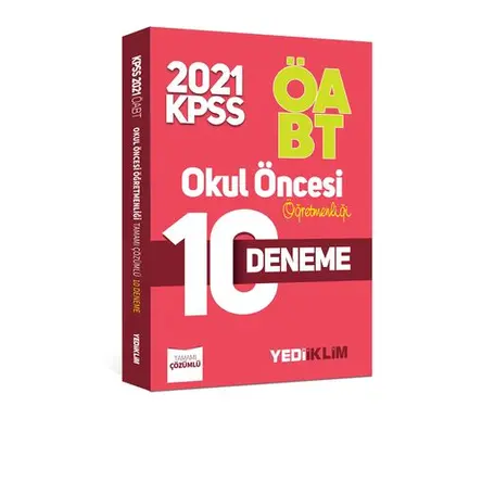 Yediiklim 2021 ÖABT Okul Öncesi Öğretmenliği Çözümlü 10 Deneme