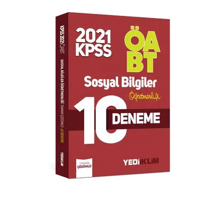 Yediiklim 2021 ÖABT Sosyal Bilgiler Öğretmenliği Çözümlü 10 Deneme