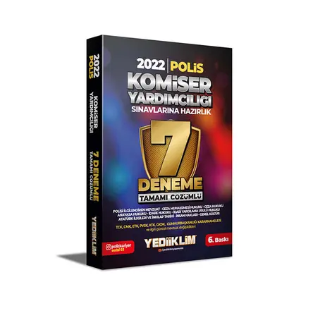 Yediiklim 2022 Komiser Yardımcılığı Sınavlarına Hazırlık Tamamı Çözümlü 7 Deneme