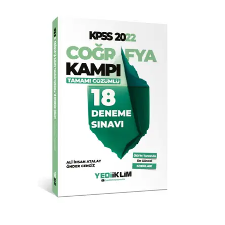 Yediiklim 2022 KPSS Coğrafya Kampı Tamamı Çözümlü 18 Deneme Sınavı