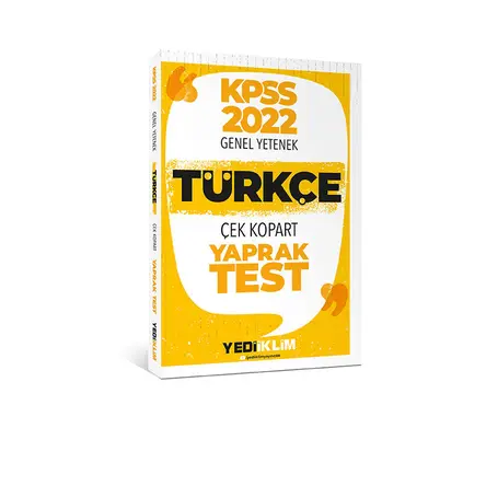 Yediiklim 2022 KPSS Lisans Genel Yetenek Türkçe Çek Kopart Yaprak Test