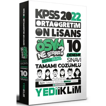 Yediiklim 2022 KPSS Ortaöğretim Ön Lisans GK-GY Tamamı Çözümlü 10 Fasikül Deneme