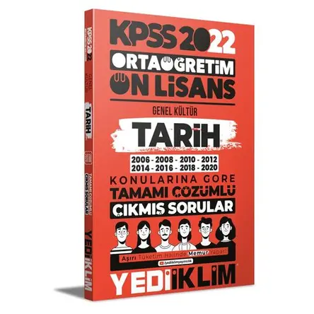 Yediiklim 2022 KPSS Ortaöğretim Ön Lisans Tarih Konularına Göre Çözümlü Çıkmış Sorular