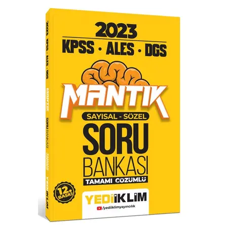 Yediiklim 2023 KPSS-ALES-DGS Sayısal Sözel Mantık Tamamı Çözümlü Soru Bankası