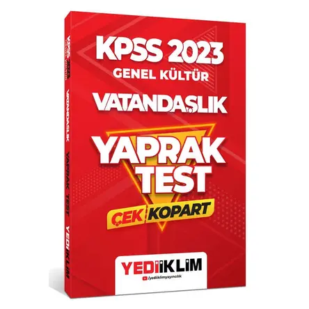 Yediiklim 2023 KPSS Genel Kültür Vatandaşlık Çek Kopart Yaprak Test