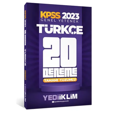 Yediiklim 2023 KPSS Genel Yetenek Türkçe Tamamı Çözümlü 20 Deneme