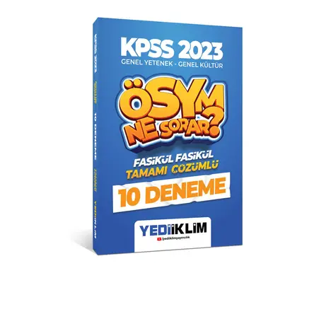 Yediiklim 2023 KPSS GY-GK Ösym Ne Sorar Tamamı Çözümlü 10 Fasikül Deneme