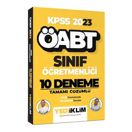 Yediiklim 2023 ÖABT Sınıf Öğretmenliği 10 Deneme Tamamı Çözümlü