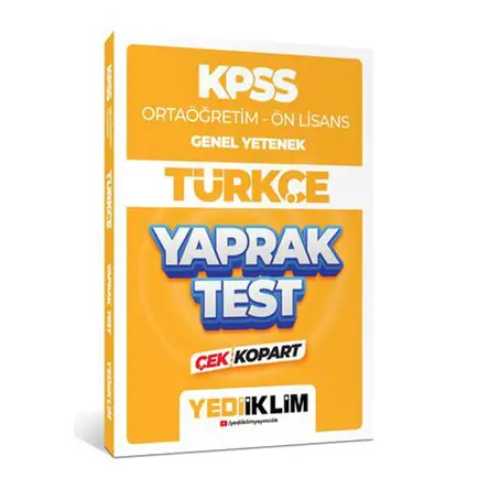 Yediiklim 2024 KPSS Ortaöğretim - Ön Lisans Genel Yetenek Türkçe Çek Kopart Yaprak Test