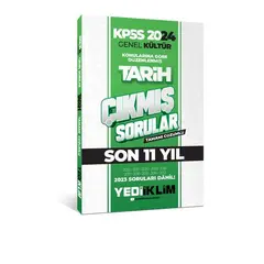 Yediiklim 2024 KPSS Genel Kültür Lisans Tarih Konularına Göre Tamamı Çözümlü Çıkmış Sorular