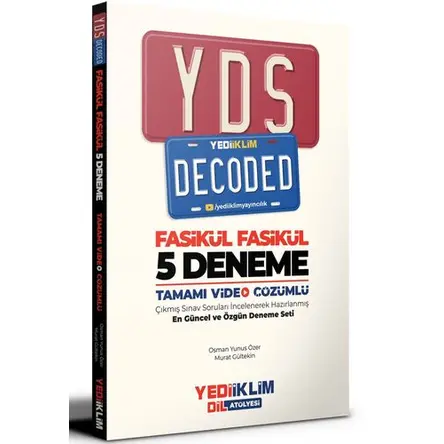 Yediiklim YDS Decoded Video Çözümlü Fasikül 5 Deneme