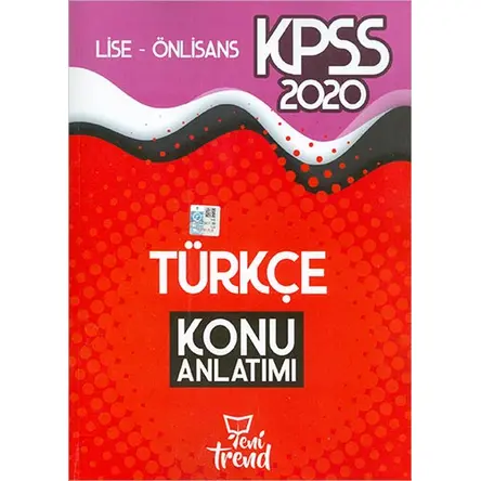 Yeni Trend 2020 KPSS Lise ÖnLisans Türkçe Konu Anlatımı