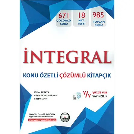 Yüzde Yüz İntegral Konu Özetli Çözümlü Kitapçık